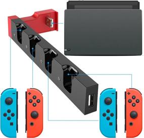 img 1 attached to 🔌 FYoung Charger for Nintendo Switch Joy Cons: Convenient Charging Dock Station with Indicator for Easy Switch Controller Charging