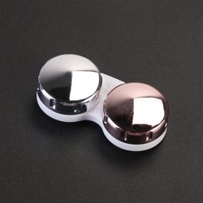 img 2 attached to 🌸 ROSENICE Mini Travel Contact Lens Case: Simple Box Container Holder for Eyecare Kit - Light Pink