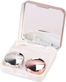 img 4 attached to 🌸 ROSENICE Mini Travel Contact Lens Case: Simple Box Container Holder for Eyecare Kit - Light Pink