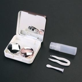 img 1 attached to 🌸 ROSENICE Mini Travel Contact Lens Case: Simple Box Container Holder for Eyecare Kit - Light Pink