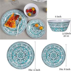 img 3 attached to 🍽️ Durable Melamine Dinnerware Set: Dishwasher-Safe, Perfect for Everyday Use