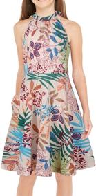 img 4 attached to 👗 GORLYA Sleeveless Sundress with Shoulder Straps and Pockets: Girls' Dresses