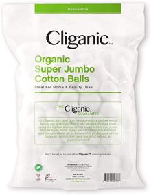 img 2 attached to 🌱 Cliganic Super Jumbo Organic Cotton Balls (200 Count) - Biodegradable, Hypoallergenic, Absorbent, Large Size, 100% Pure