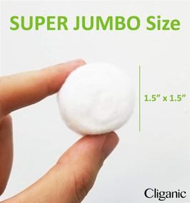 img 3 attached to 🌱 Cliganic Super Jumbo Organic Cotton Balls (200 Count) - Biodegradable, Hypoallergenic, Absorbent, Large Size, 100% Pure