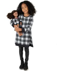 img 2 attached to 👗 Leveret Kids & Toddler Dress: Fun Doll-Girls Matching Dresses in 100% Cotton, Assorted Styles (Size 2-14 Years)