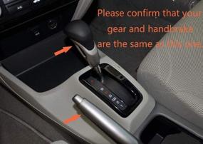 img 3 attached to Enhance Your Honda 9th Civic Interior with Eiseng Genuine Leather Black Thread Gear Shift Knob Cover+Handbrake Cover Stitch-on Wrap: Must-have Accessories for 2012-2015 Models