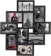 🖼️ stylish 10 opening 4x6 black collage picture frame for multiple 4 by 6 inch photos логотип