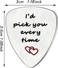 img 3 attached to ❤️ Lauhonmin Stainless Steel Pendant: I'd Choose You Every Time Guitar Pick for Valentine's Day - Perfect Gift for Lovers, Men, Women, Boys, Girls