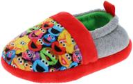sesame street toddler slippers: elmo, cookie monster, big bird, abby cadabby - character print comfy footwear logo