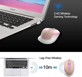 img 3 attached to 🖱️ Cimetech Rechargeable Wireless Mouse: 2.4G Cordless Optical Mice for Laptop, Slim & Silent | USB Nano Receiver Included (004BAT-Pink)