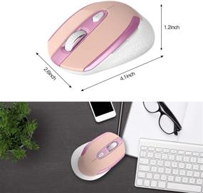 img 2 attached to 🖱️ Cimetech Rechargeable Wireless Mouse: 2.4G Cordless Optical Mice for Laptop, Slim & Silent | USB Nano Receiver Included (004BAT-Pink)