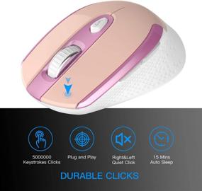 img 1 attached to 🖱️ Cimetech Rechargeable Wireless Mouse: 2.4G Cordless Optical Mice for Laptop, Slim & Silent | USB Nano Receiver Included (004BAT-Pink)