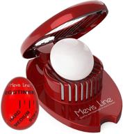 🥚 mevis line egg slicer set for boiling eggs - hard boiled eggs & timer bundle (red) logo