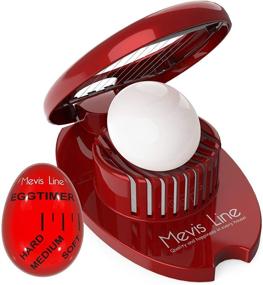 img 4 attached to 🥚 Mevis Line Egg Slicer Set for Boiling Eggs - Hard Boiled Eggs & Timer Bundle (Red)