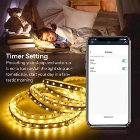 img 1 attached to 🔌 WiFi Smart LED Strip Lights: 16.4ft 5050 RGB Color Changing with Music Sync, Alexa & Google Assistant Compatible - Remote and App Control for Home Decoration and Party