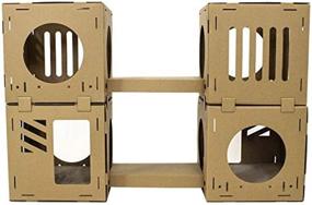 img 2 attached to 🐱 Interactive Midlee Cardboard Cat Climbing House Furniture: Double Tower with Scratching Pads - Engage and Entertain Your Feline Friend!