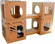 🐱 interactive midlee cardboard cat climbing house furniture: double tower with scratching pads - engage and entertain your feline friend! logo