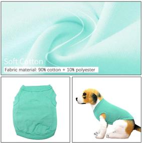 img 2 attached to 🐾 YAODHAOD 4pcs Solid Color Dog T-Shirts: Soft & Breathable Cotton Clothes for Small-Medium Dogs & Cats