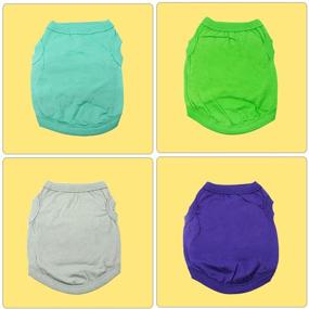 img 3 attached to 🐾 YAODHAOD 4pcs Solid Color Dog T-Shirts: Soft & Breathable Cotton Clothes for Small-Medium Dogs & Cats