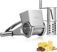 🧀 efficient nurch rotary cheese grater vegetable: stainless steel shredder cutter grinder with 3 drum blades logo