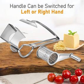 img 3 attached to 🧀 Efficient Nurch Rotary Cheese Grater Vegetable: Stainless Steel Shredder Cutter Grinder with 3 Drum Blades