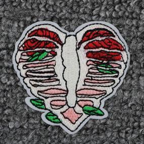 img 2 attached to ❤️ Heart Shaped Skeleton with Leaves Patch Embroidered Applique Badge - Iron On or Sew On Emblem for MUNAN Anatomy