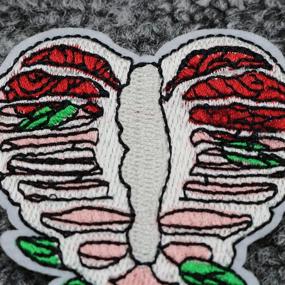 img 1 attached to ❤️ Heart Shaped Skeleton with Leaves Patch Embroidered Applique Badge - Iron On or Sew On Emblem for MUNAN Anatomy