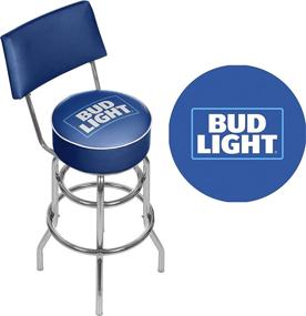 img 1 attached to Ultimate Comfort and Style: Bud Light Padded Swivel Bar Stool with Back