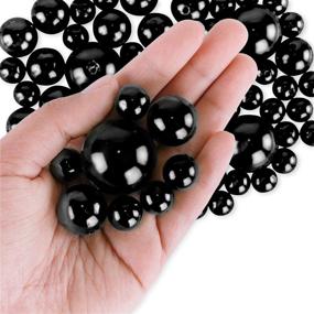 img 3 attached to 💎 Premium Glossy Pearl Beads – Ideal for Vase Fillers, DIY Jewelry Necklaces, Table Scatter, Wedding & Birthday Party Decorations – Event Supplies (8oz Pack, 70 Pieces) (Black)