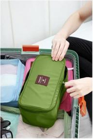 img 4 attached to 👜 VANKI 1 PC Portable Travel Drawer Dividers Closet Organizers Bra Underwear Storage Bag in Green