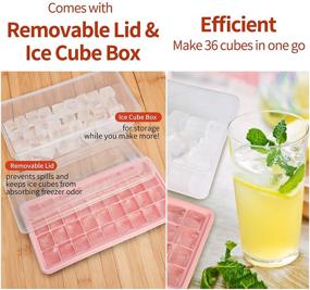 img 1 attached to 🧊 CZWL&amp;HG Ice Cube Tray with Lid and Bin - 36 Nugget Food-Grade Silicone Ice Tray, Flexible Ice Cube Molds with Ice Container, Scoop, and Cover