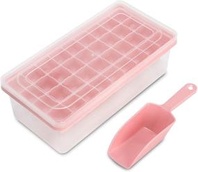 img 4 attached to 🧊 CZWL&amp;HG Ice Cube Tray with Lid and Bin - 36 Nugget Food-Grade Silicone Ice Tray, Flexible Ice Cube Molds with Ice Container, Scoop, and Cover