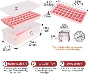 img 3 attached to 🧊 CZWL&amp;HG Ice Cube Tray with Lid and Bin - 36 Nugget Food-Grade Silicone Ice Tray, Flexible Ice Cube Molds with Ice Container, Scoop, and Cover