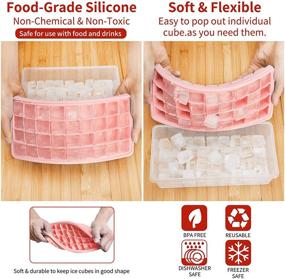 img 2 attached to 🧊 CZWL&amp;HG Ice Cube Tray with Lid and Bin - 36 Nugget Food-Grade Silicone Ice Tray, Flexible Ice Cube Molds with Ice Container, Scoop, and Cover