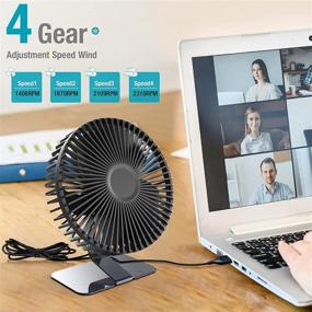 img 1 attached to 💨 Compact and Quiet 6'' USB Desk Fan for Office and Personal Use"