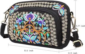 img 2 attached to 👜 Timeless Elegance: Vintage Embroidery Canvas Crossbody Wallet for Women