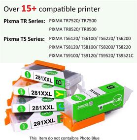 img 3 attached to 🖨️ OSIR Compatible Ink Cartridges Replacement for Canon 280 281 PGI-280 CLI-281 - 5-Pack, Works with Canon Pixma Printers TS6220 TR8520 TS9520 TS6120 TR7520 TS9521C TS8320 TS6320
