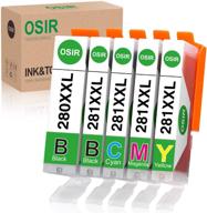 🖨️ osir compatible ink cartridges replacement for canon 280 281 pgi-280 cli-281 - 5-pack, works with canon pixma printers ts6220 tr8520 ts9520 ts6120 tr7520 ts9521c ts8320 ts6320 logo