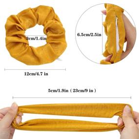 img 1 attached to 🎀 Jaolex 4 Pcs Velvet Scrunchies: Premium Secret Zipper Stash Pocket for Women and Girls