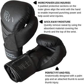 img 2 attached to 🥊 Steel Sweat Boxing Gloves - Powerful Training Gloves for Unleashing Your Punching Potential - Perfect for Boxing, Sparring, Kickboxing and Muay Thai - Designed for Men & Women - Senshi Black