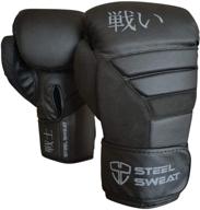 🥊 steel sweat boxing gloves - powerful training gloves for unleashing your punching potential - perfect for boxing, sparring, kickboxing and muay thai - designed for men & women - senshi black logo