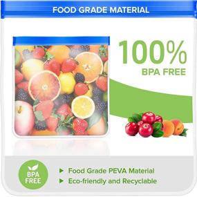 img 3 attached to 🥦 Premium 18+3 Pack Reusable Food Storage Bags: BPA Free, Leak Proof, with Drain Rack - Ideal for Lunch, Meat, Veggies, and Fruit