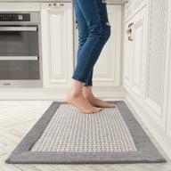 🧽 non-skid twill kitchen floor mats: stylish and washable standing mat and rugs for in front of sink logo