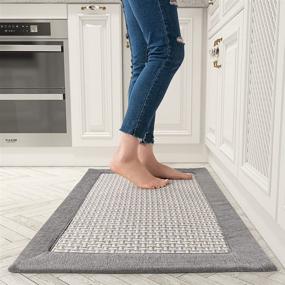 img 4 attached to 🧽 Non-Skid Twill Kitchen Floor Mats: Stylish and Washable Standing Mat and Rugs for In Front of Sink