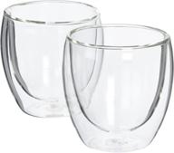 🥛 pavina double-wall insulated glass set - clear, 8 ounces each (pack of 2) logo