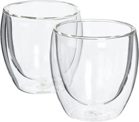 img 4 attached to 🥛 Pavina Double-Wall Insulated Glass Set - Clear, 8 Ounces Each (Pack of 2)