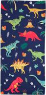 🦖 soft microfiber dinosaur beach towel blanket for boys, lightweight & absorbent pool bath towel, small thin toddler kids size 24x48", multipurpose for travel, swimming, bath, camping, picnic - dinosaur gift logo