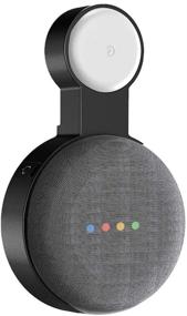 img 4 attached to Удобный держатель для Google Home Mini для крепления на стену для оптимального использования пространства и управления кабелями - 1 штука черного цвета