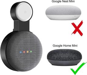 img 3 attached to Удобный держатель для Google Home Mini для крепления на стену для оптимального использования пространства и управления кабелями - 1 штука черного цвета