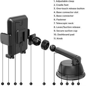 img 2 attached to 📱 Регулируемый держатель телефона на лобовое стекло - держатель телефона для iPhone Xs Pro, 11 Max, XR, X, Samsung Galaxy S9, S8+, Note 10 - Мощное крепление